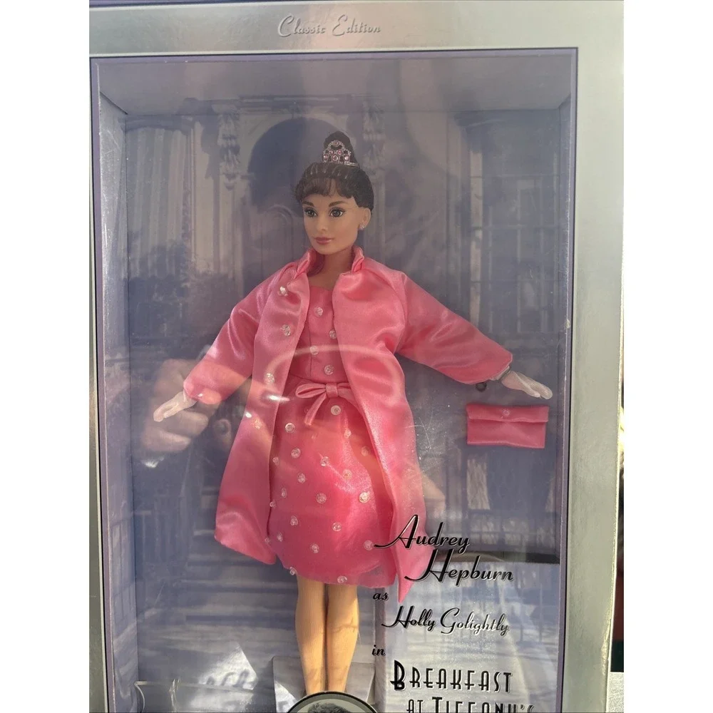 VTG 1998 Audrey Hepburn Barbie Breakfast At Tiffany's Pink Dress Doll NRFB 20665